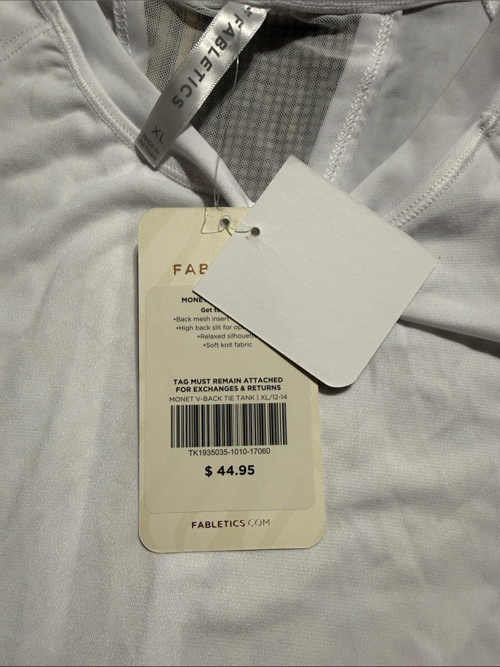 Fabletics White Performance Muscle Tank - Picture 2 of 5